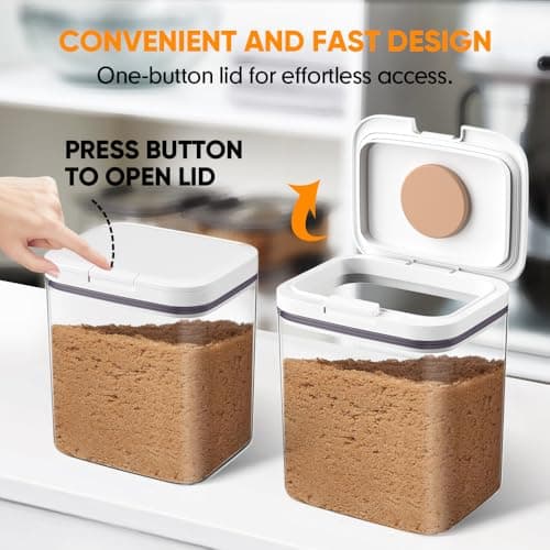 Moryimi Brown Sugar Container Airtight, 2 Quart Brown Sugar Keeper Storage Container with Spoon - Thumbnail 4