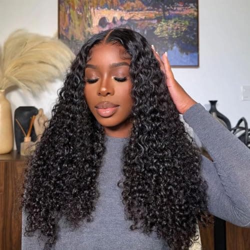Peerless 28 Inch 13x6 Deep Wave Full Lace Front Wigs Human Hair 200% Density HD Frontal Wigs for Black Women No Synthetic Blend Pre Plucked Glueless Curly Human Hair Wig Natural Color - Image 1