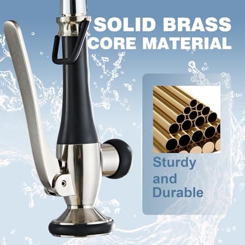 Kitchen Faucet Replacement Head, Spray Head with Stream & Spray Functions, High-Pressure Anti-Clog Nozzle, Easy Install, Fits Most Kitchen Faucets, Brushed Nickel - Thumbnail 3