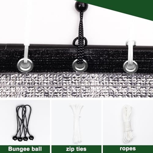 Aluminet Shade Cloth, 85% Heat Reflective Tarp for Blocking Sun with Reinforced Stainless Steel Grommets for Pergola Shade Cover, Garden, Cars, Dogs, Greenhouse, 6x8FT - Thumbnail 6