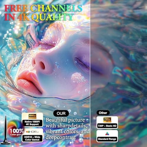 TV Antenna for Smart TV Indoor/Outdoor,Portable ATSC Freeview HDTV Antenna Long Range Reception for Local Channels 4K 8k 1080P, Easy Installation with Strong Magnetic Base All Tvs,14.5ft Coax Cable - Thumbnail 5