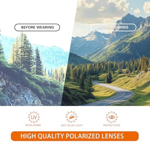 suoso Polarized Sports Sunglasses for Men: UV400 Protection Wrap Around Women Sun Glasses for Fishing Golf Running TR90 - Thumbnail 6