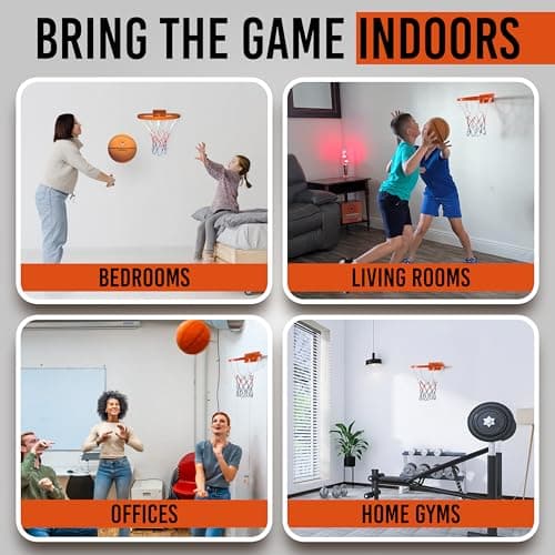 WAWAWEWA The Official Silent Basketball Hoop Indoor – Large Plastic Wall-Mounted Quiet Practice Hoop for Shooting & Skill Training (For Use with Silent Basketballs Only) – Adhesive or Screw Install - Thumbnail 6