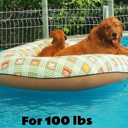 Dog Float for Pool, Dogs Pool Float Inflatable for Large Doggy Heavy Duty Dogs Foldable Lake Raft for Dog -Up to 150Lbs - Thumbnail 3