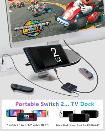 Switch 2 Dock for Nintendo Switch 2 Docking Station,USB c HDMI with PD Port Compatible MacBook,Laptops((Requires Update from After-Sell Support for NS2'S 21.0 Version) - Thumbnail 5