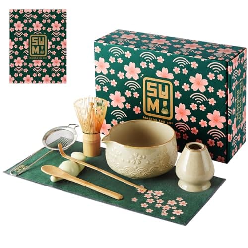 Matcha Whisk Set 9pcs – Matcha Tea Set with Ceramic Matcha Bowl, Bamboo Whisk (Chasen), Scoop, Sifter | Matcha Kit for Japanese Tea Ceremony & Beginners(Mottled) - Image 1