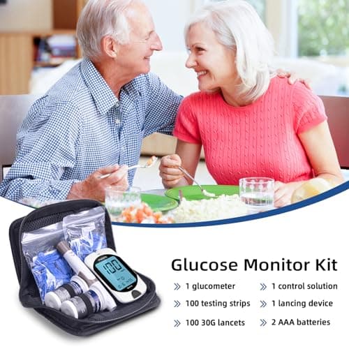 Metene TD-4116 Blood Glucose Monitor Kit, 100 Glucometer Strips, 100 Lancets, 1 Blood Sugar Monitor, Blood Sugar Test Kit with Control Solution, Lancing Device, No Coding, Large Display - Thumbnail 6