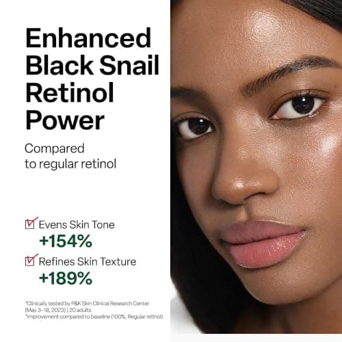 Dr. G Black Snail Retinol Ampoule - Korean Skincare with Snail Mucin - Advanced Retinol Face Ampoule for Glowing Skin - Anti Aging - Pore Minimizer for Fine Lines & Even Skin Tone Support - 1.69 fl oz - Thumbnail 3