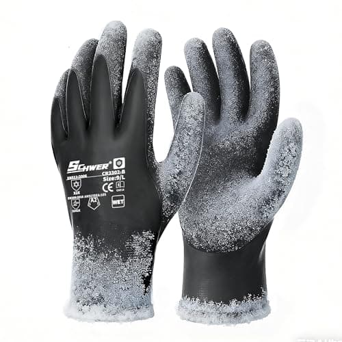Schwer 2 Pairs 100% Waterproof Winter Work Gloves, ANSI A2 Cut Resistant Freezer Gloves for Outdoor Cold Weather Keep Hands Warm, Thermal Insulated Gloves for Shoveling Snow, Ice Fishing, XXL - Image 1