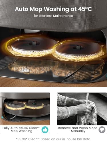 Lefant M3 Max Robot Vacuum and Mop, 20000Pa Suction,Multifunctional Dock with Hot Water Self-Cleaning&Drying, Obstacle Avoidance,90-Day Self-Emptying, 5G WiFi Alexa/APP/iWatch Control - Thumbnail 4