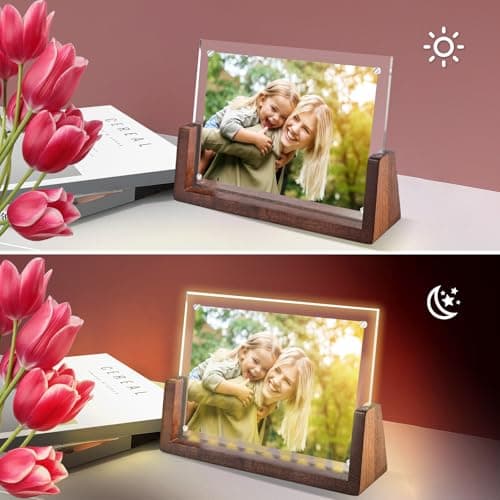 JUOIFIP Light Up Picture Frame 5x7 with Led Clor-Changing- Cute Photo Frame Gifts for Couple, Girl Friend or Family, Clear Acrylic Frames Fits Photos of 4 x 6 or 5 x 7 In (Horizontal) , Lovely Lamp Decor - Thumbnail 4