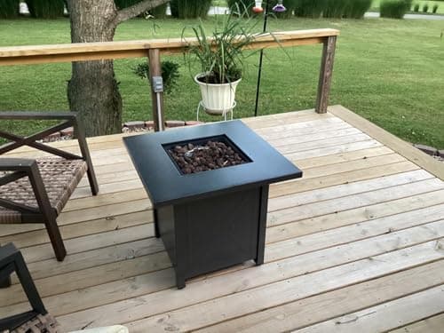 R.W.FLAME 28'' Propane Fire Pit Table, 40,000 BTU, Portable, with Lava Racks, Lid, Rain Cover, Smokeless for Outside Paito/Garden/Backyard - Thumbnail 2