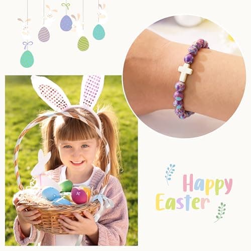 BAYLAY Easter Gifts for Teen Girls Women - Cross Bracelet Easter Basket Essentials Stuffers Fillers for Kids Teen Girls Women Adults Goodie Bag Stuffers - Thumbnail 2