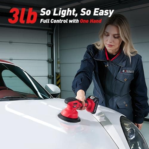 Avhrit Cordless Car Buffer Polisher kit w/ 2x2000mAh 21V Batteries, 6 Inch Car buffer Waxer Kit w/ 6 Variable Speed & Extra Attachments, Polisher for Car Detailing,Boat Sanding,Scratch Removing - Thumbnail 6