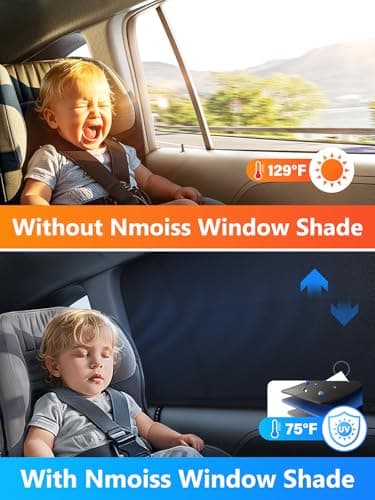 Nmoiss Breathable Mesh Camping Car Window Shades (2 Pack) – Ice Crystal Cooling Fabric, UPF50+ UV Protection, Breathable Mesh Privacy Screen & Bug-Proof Window Screen for SUV/Minivan/Sedan - Thumbnail 2