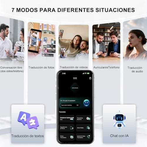AI Translation Earbuds Real Time,LCD Touchsreen,164 Language Translator Earbuds,70 Hours Audifonos Traductores Inglés Español,Noise Cancelling Translation Headphones with Audio and Video Calls,IPX7 - Thumbnail 3