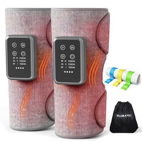 FLORAVIC Cordless Leg Massager with Heat for Daily Pain & Comfort Use, Calf Massager with Adjustable Wraps, 3 Modes & 3 Intensities, Useful Gift for Men, Athletes & Seniors, Relaxation Gifts for Women - Image 1