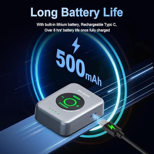 EX GEAR Wireless in Ear Monitor System 5.8GHz, Ultra-Low Latency Clear Stereo Monitoring, 48kHz/24-bit Audio, Rechargeable TX/RX, One-to-Many Auto-Pairing, 100ft Range, Space Gray - Thumbnail 3