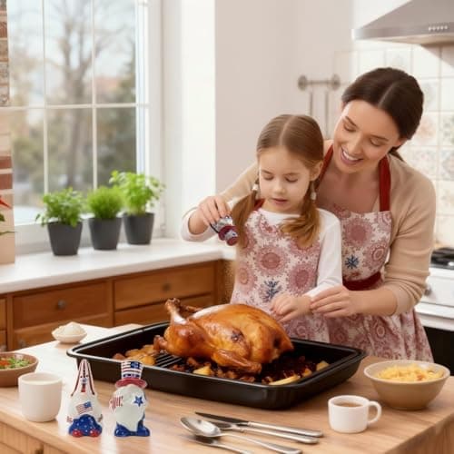 Hand-Painted Gnome Salt and Pepper Shakers Set (2-Pack) Easter Table Decor,Fun Kitchen Spice Dispensers,Novelty Farmhouse Gnome Ornament for Home & Holidays - Thumbnail 4