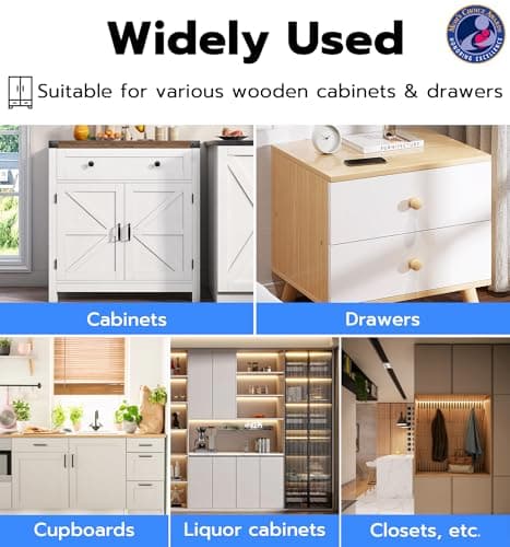 Anweller Baby Proofing Smart Cabinet Locks, Child Proof Drawer Locks, No Drill Hidden Adhesive RFID Bluetooth App Keyless Safety Lock for Adults File Kitchen Cupboard Closet Liquor - Black - Thumbnail 6