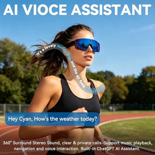 Osawalla AI Smart Glasses with Camera, HD Stabilized Video Recording Glasses, Waterproof Bluetooth Sunglasses with Ai Assistant, Touch Control, UV Protection for Cycling Skiing Outdoor Sports Orange - Thumbnail 4