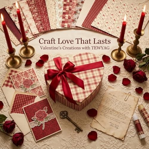 12x12 Scrapbook Paper & Scrapbooking Supplies, Vintage Red Double-Sided Patterned Cardstock Pad, Decorative Craft Sheets for Junk Journal & Photo Album, 24 Sheets - Thumbnail 6