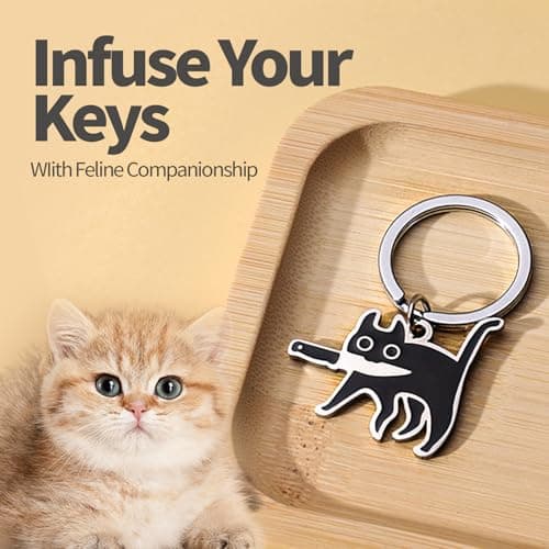 Yeedim Mothers Gifts - Cat Keychain For Teen Boys Teen Girls Women And Men - Black Cat Cool Stuff Accessories Funny Decor And Gag Gifts For Catty Lovers - Thumbnail 4