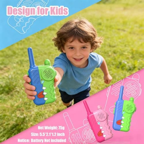 Gaswei W1 Walkie Talkies for Kids, Toys for 3-12 Years Old Girls Boys,Single Channel Kids Walkie Talkies with Flashlight Lanyard - 1000ft Long Range for Outdoor/Camping/Hiking (2-Pack) - Thumbnail 2