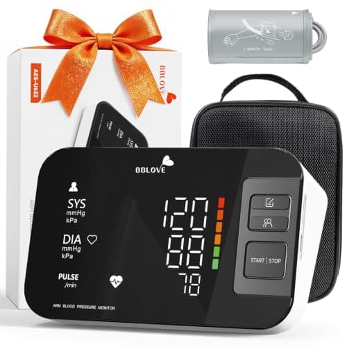 Arm Blood Pressure Monitor, Digital Upper Arm BP Machine Large Screen - Portable for Travel, One-Button Operation - Image 1