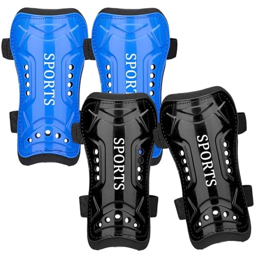 2 Pairs Soccer Shin Guards for Toddler Kids Youth, Soccer Shin Pads with Adjustable Double Strap for 3-14 Years Old Boys Girls Child Teens - Image 1
