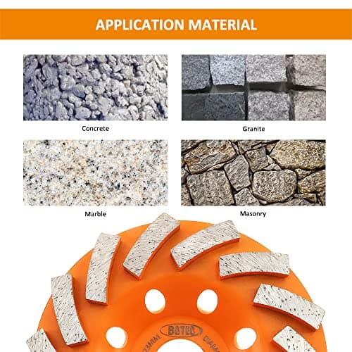 5" Diamond Grinding Wheels, BGTEC 14-Segment Turbo Row Grinding Cup Wheel for Grinder Polishing and Cleaning Marble Concrete Masonry, 1pc - Thumbnail 3