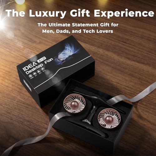 LAMJIE Jet Engine Desk Fan -18-Hour Runtime Battery Operated Fan Turbo fan, USB-C Rechargeable Table Fan, High-End Aviation Turbine Office Decor, Luxury Gift Box for Men, Dad, Pilots, Tech Lovers - Thumbnail 3
