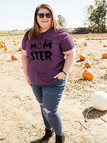 HDLTE Plus Size Hocus Pocus Halloween Shirts for Women Short Sleeve Plus Size Sanderson Sister Shirts Tops Violet - Thumbnail 2
