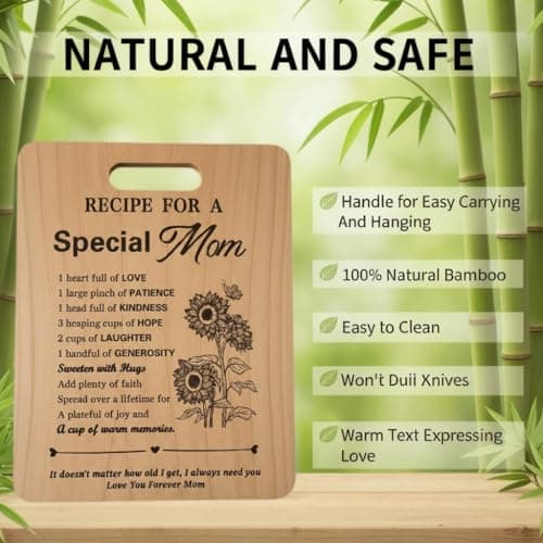 Mom Birthday Gifts Mother Cutting Board Gift, Presents for Mom Bamboo Cutting Board Perfect Mother's Day, Birthday, Thanksgiving, Christmas Gift for Mom Kitchen Decor - Thumbnail 3