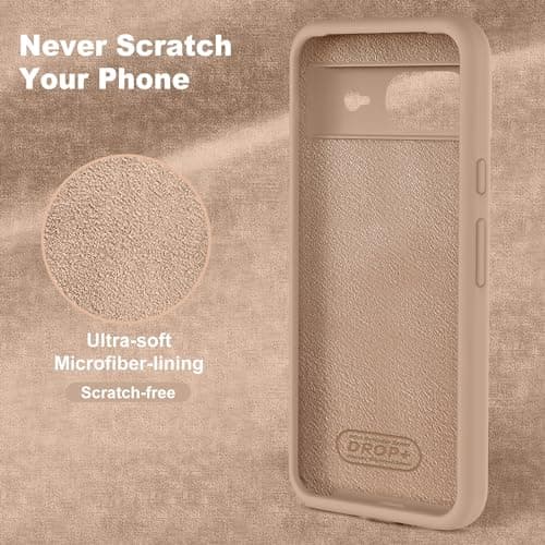 TISOOG Compatible with Google Pixel 8 Case, [Upgrade Defender Liquid Silicone] [Soft Microfiber Lining],Shockproof Slim Thin Protective Phone Case for Google Pixel 8 6.2 inch- Light Brown - Thumbnail 4