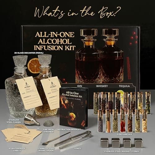 Alcohol Infusion Kit for Whiskey, Tequila, Rum, Gin & Vodka - Including User Manual - Alcohol Gifts for Men - Birthday Gifts for Dad - Drink Making Kit and Cocktail Infusion Set - Crafty Mixologist - Thumbnail 2