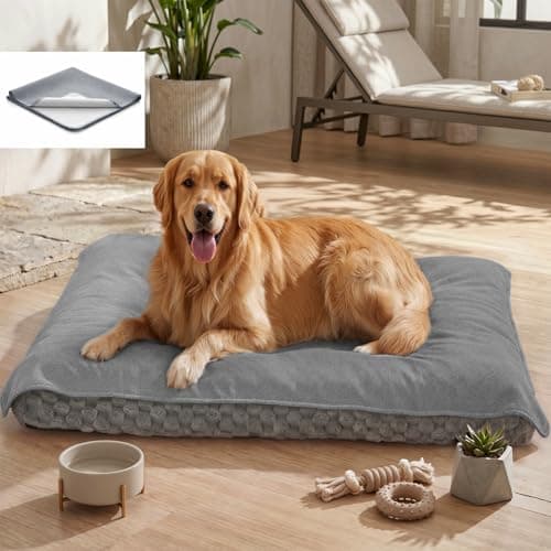 MontVoo Washable Dog Bed Cover, Absorbent Quick Dry Pet Bed Sheet, Easy Hair Removal Couch Covers for Dogs/Cats, 14x20 Inches, Waterproof PU Backing Dog Bed Mat for Car Seat, Crate, Cover Only, Grey - Image 1