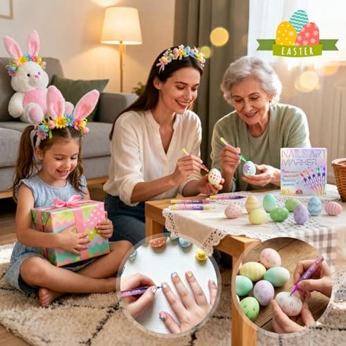 Nail Art Pens for Painting Nails 12 Colors Nail Art Markers Set with 0.5 mm Fine Tip Nail Doodle Pens for Girls Kids Women - Thumbnail 4