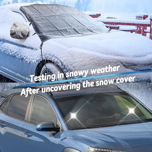 Windshield Cover for Ice and Snow for 2015-2025 2026 Ford Transit Accessories Wagon XL Cargo Vehicle,Connect Van Custom Fit Transit Oxford Fabric Windshield Frost Cover, All Weather Hail Protector - Thumbnail 2