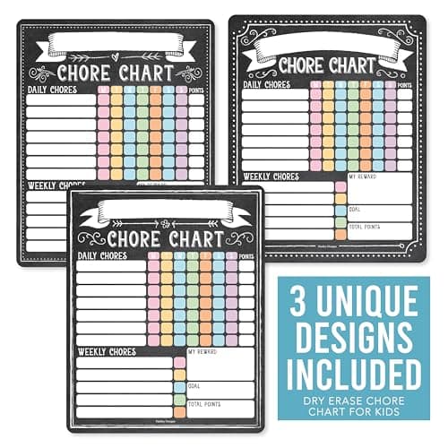 Hadley Designs Magnetic Chore Chart for Kids Multiple Kids – Dry Erase Chores Chart for Adults and Teens, Responsibility Task List for Family, Fridge Task Board Tracker at Home, Chalkboard Chore Board - Thumbnail 3
