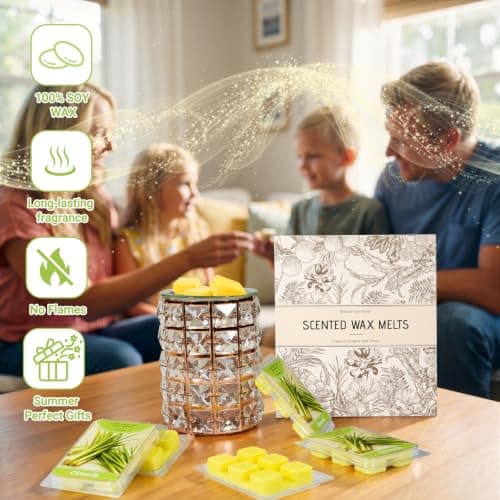 SCENTORINI Wax Melts, Citronella Scent, Summer Scented Wax Cubes Strong Scent, Lemongrass Scentsy Soy Wax Melts Tarts for Wax Warmer Home Fragrance - 6 Pack - Thumbnail 5