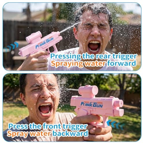 Prank Water Gun 3 Pack, Two-Way Squirt Gun with Reverse Spray, Hilarious Novelty Toy for Summer Parties, Beach & Pool Water Fighting Activities, Funny Gag Gift for Adults & Kids - Thumbnail 5