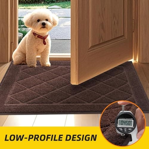 JSEI Dirt Trapper Door Mat 36"x60", Non-Slip Washable Entryway Mats, Dog Door Mat, Stain Resistant and Absorbent Floor Mats, Low Profile Welcome Mat for Front Back Door, Brown - Thumbnail 6