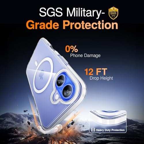 SMARTDEVIL for iPhone 16 Case with 2 Screen Protectors, [Compatible with Magsafe][Anti-Yellowing][Military-Grade Protection] Shockproof Slim Magnetic Phone Case with White Border Design - Thumbnail 2
