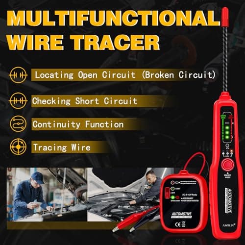AWBLIN Wire Tracer Automotive Electrical Open & Short Finder Circuit Tester Wire Breaker Finder Fault Probe Cable Tracker Electrical DC 6-42V - Thumbnail 2