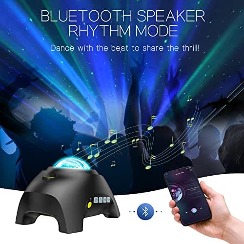 Northern Galaxy Light Aurora Projector with 33 Light Effects, LED Star Projector for Bedroom Nebula Lamp, Remote Control, White Noises, Bluetooth Speaker for Parties - Thumbnail 4