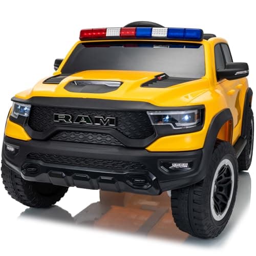 FINITO 24V Police Kids Ride On 2 Seater Police Truck, Remote Control Ride On Toy Car, Kids' Electric Ride On Truck, Kids' Side by Side Truck for Children Ages 3+, Powered Cars for Kids - Image 1