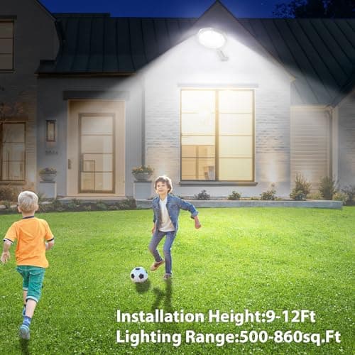 Solar Street Lights Outdoor Waterproof, IP65 Bright Outdoor Solar Lights Dusk to Dawn, 168 LED Solar Flood Motion Sensor for Parks Courtyards, Warehouses, Parks (2 Pack) - Thumbnail 6