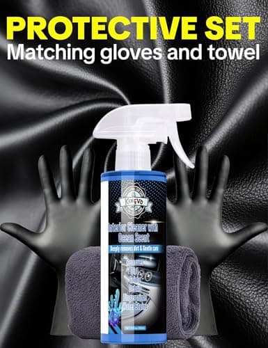 Car Interior Cleaner Spray, Multipurpose Leather Seat Cleaner Upholstery Car Cleaning Kit Auto Dashboard Vinyl Detailing Supplies Kit,Ocean Scent - Thumbnail 5