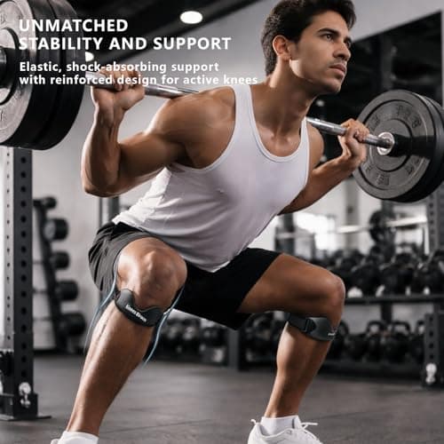 2-Pack Silicone patellar tendon support strap. Built-in Meniscus Protection Bar, Offers Relief from Meniscus Tear and Knee Pain. apply to Running Hiking Basketball Gym Fitness Tennis Badminton Cycling.Professional Knee Brace.patella straps,knee brace for women - Thumbnail 5